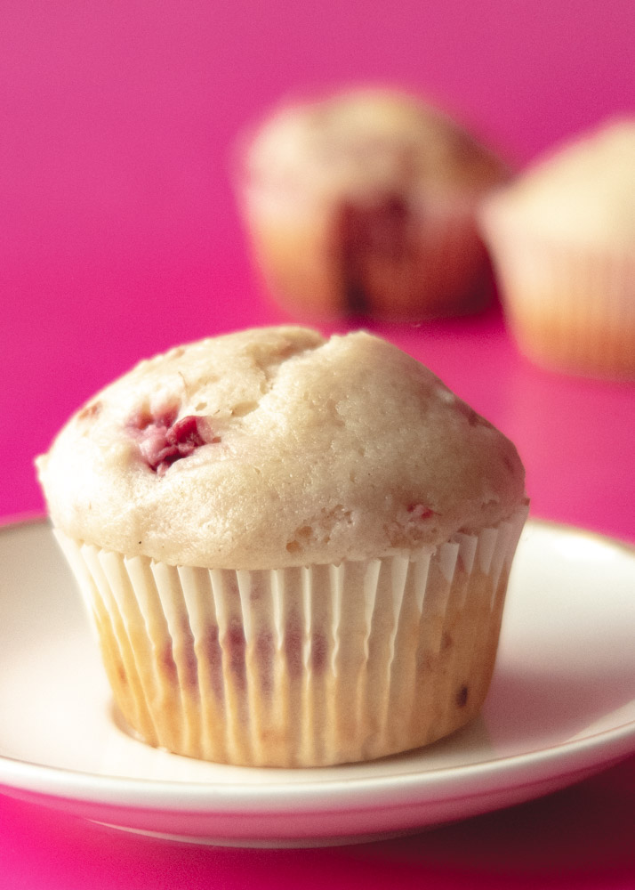 Vegan Raspberry yogurt muffins